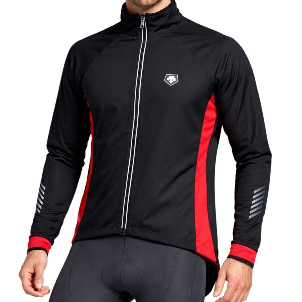 Descente Cycling Wind Jacket Men XL Reflective Water Resistant 2-Way Zip Running